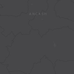 Map of the area around Cordillera Blanca — Huascarán Circuit in Ancash, Peru