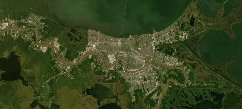 Satellite basemap of the case location