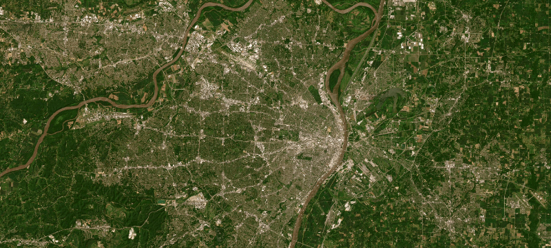 Satellite basemap of the case location