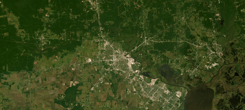 Satellite basemap of the case location