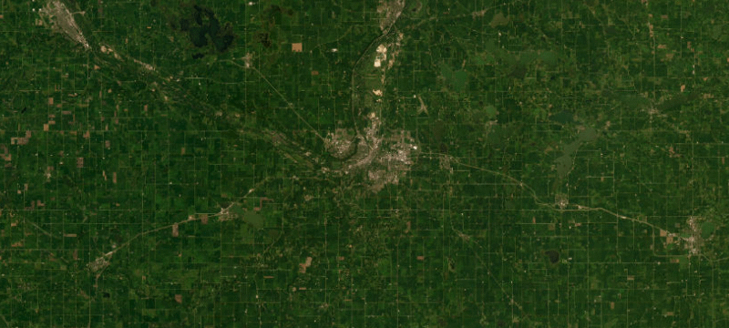 Satellite basemap of the case location