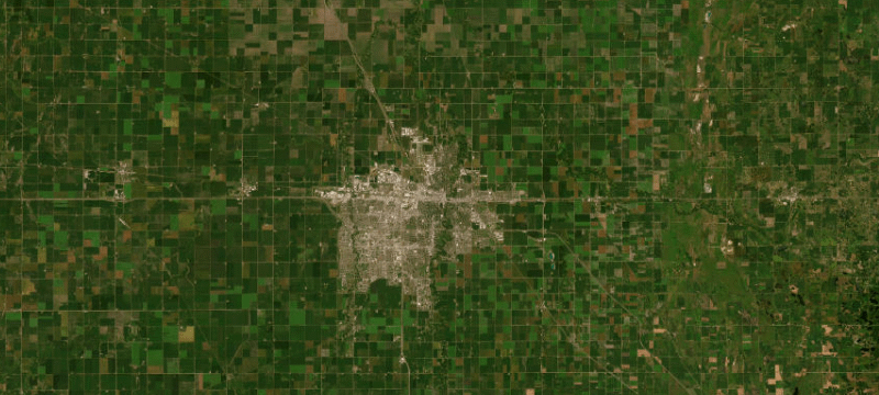 Satellite basemap of the case location