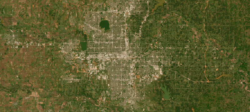 Satellite basemap of the case location