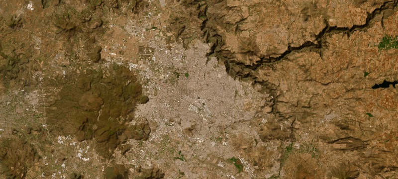 Satellite basemap of the case location
