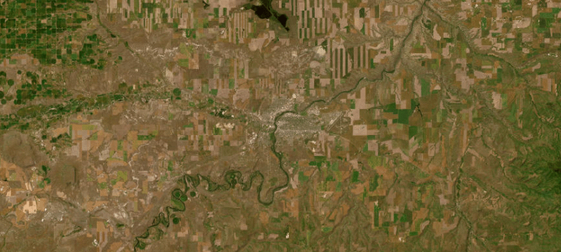 Satellite basemap of the case location