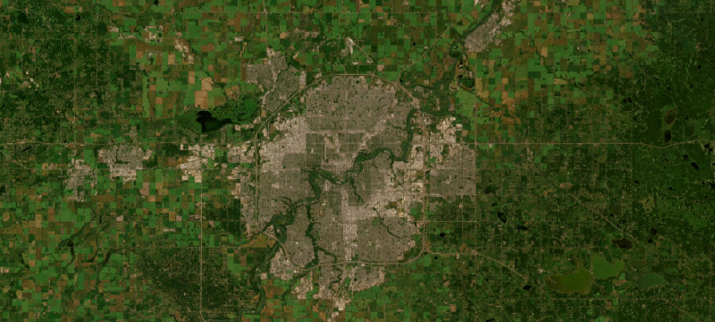 Satellite basemap of the case location