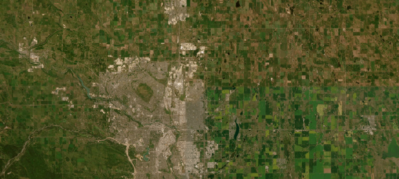 Satellite basemap of the case location