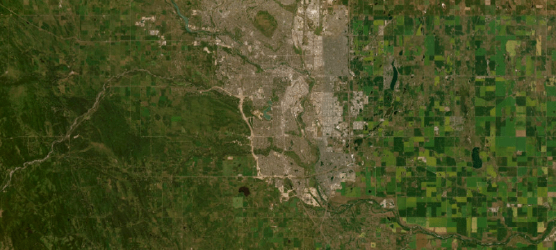 Satellite basemap of the case location