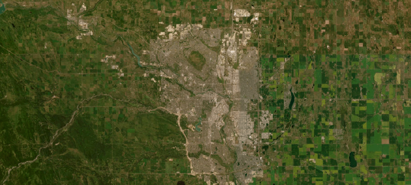 Satellite basemap of the case location