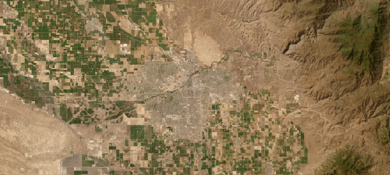 Satellite basemap of the case location