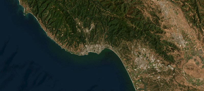 Satellite basemap of the case location