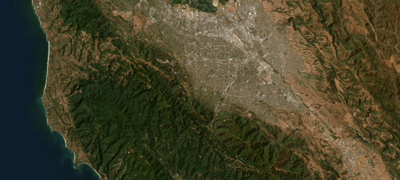 Satellite basemap of the case location