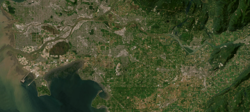 Satellite basemap of the case location