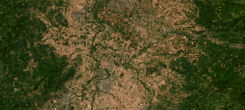 Satellite basemap of the case location