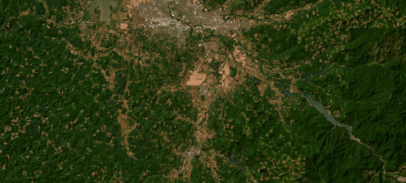 Satellite basemap of the case location