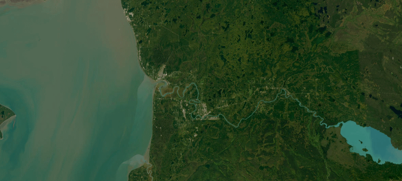 Satellite basemap of the case location