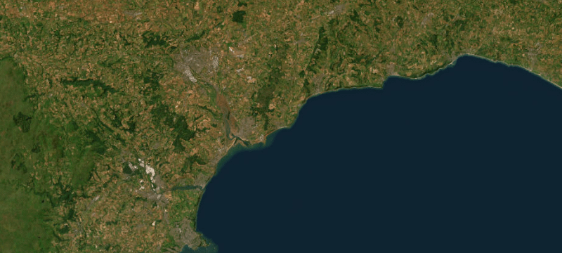 Satellite basemap of the case location
