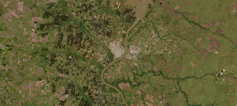 Satellite basemap of the case location