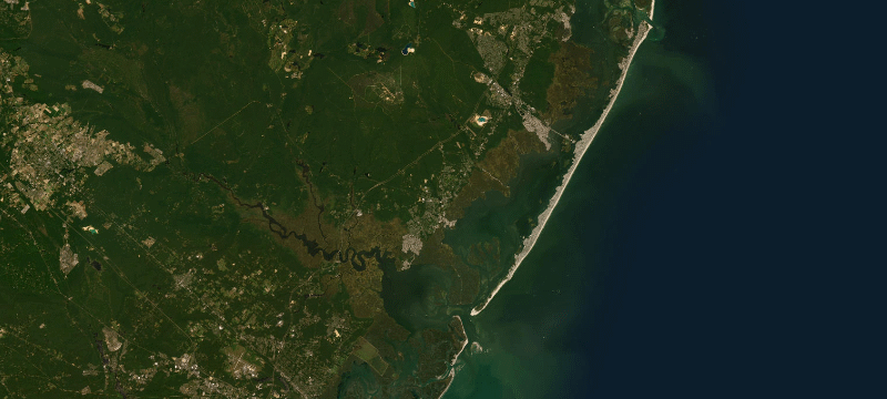 Satellite basemap of the case location