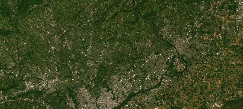 Satellite basemap of the case location