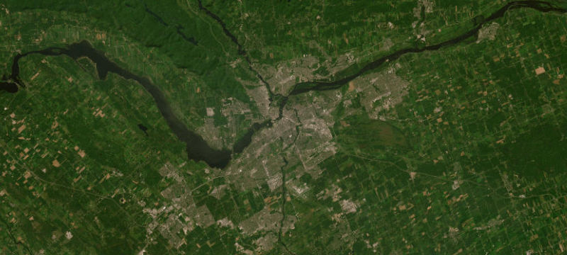 Satellite basemap of the case location