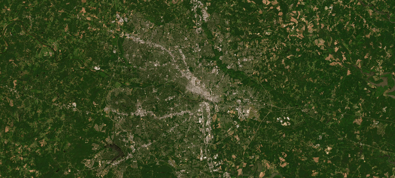 Satellite basemap of the case location