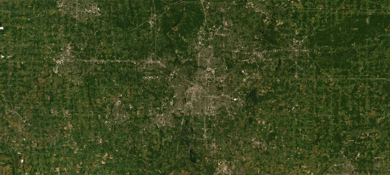 Satellite basemap of the case location
