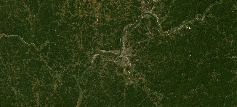 Satellite basemap of the case location
