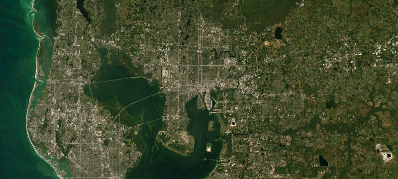 Satellite basemap of the case location