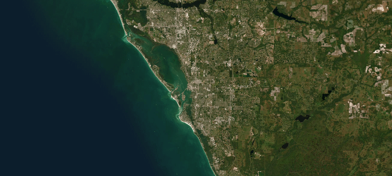 Satellite basemap of the case location