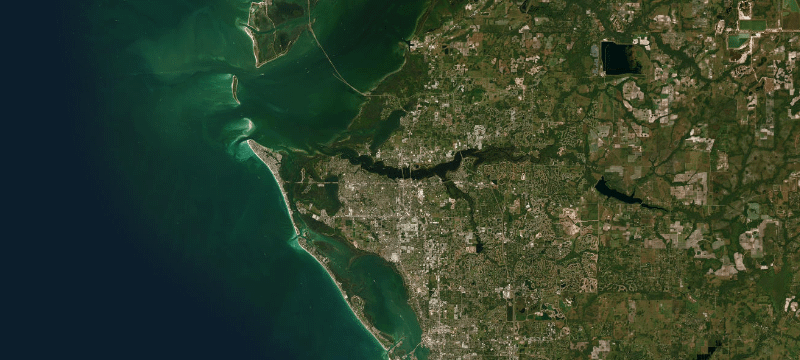 Satellite basemap of the case location