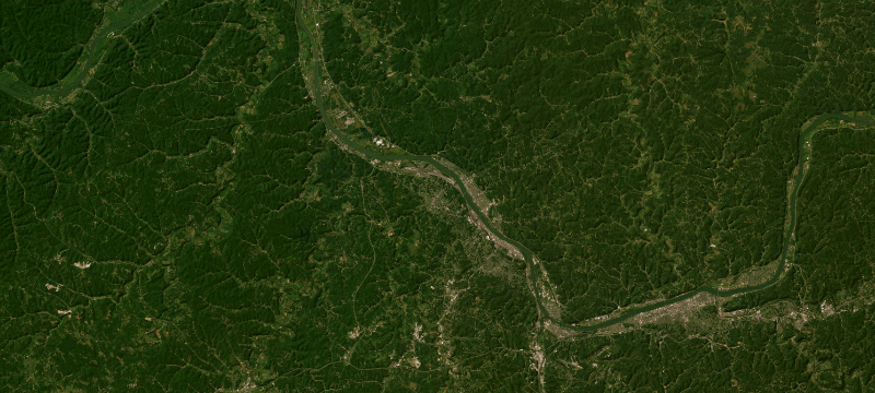 Satellite basemap of the case location