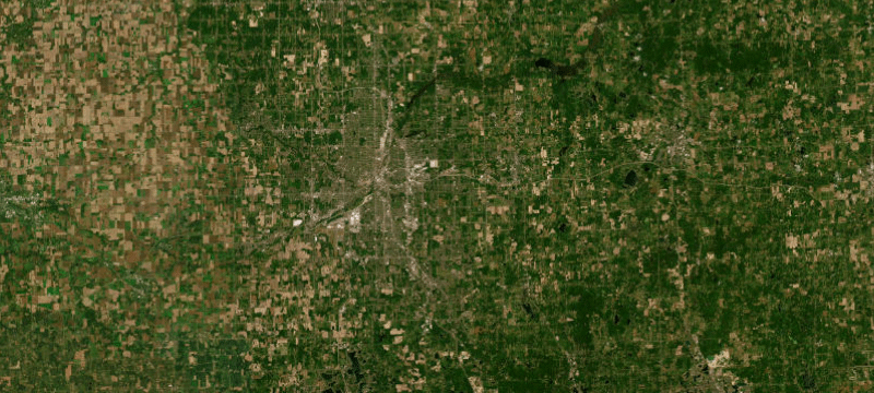 Satellite basemap of the case location
