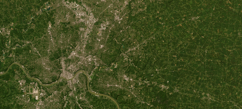 Satellite basemap of the case location