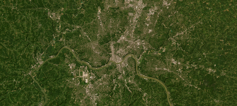 Satellite basemap of the case location