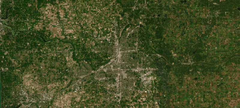 Satellite basemap of the case location