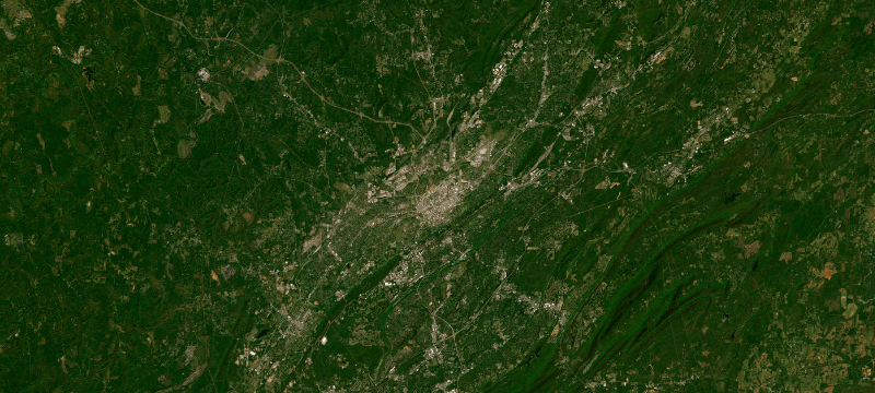 Satellite basemap of the case location