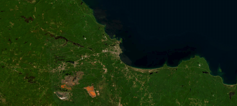 Satellite basemap of the case location