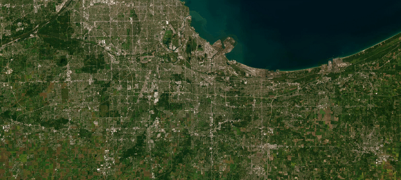 Satellite basemap of the case location