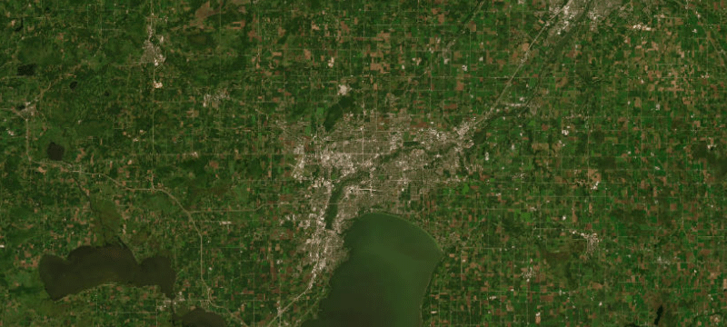 Satellite basemap of the case location