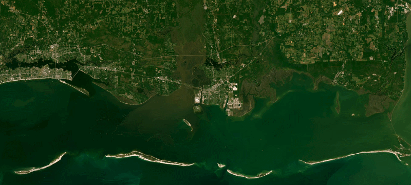 Satellite basemap of the case location