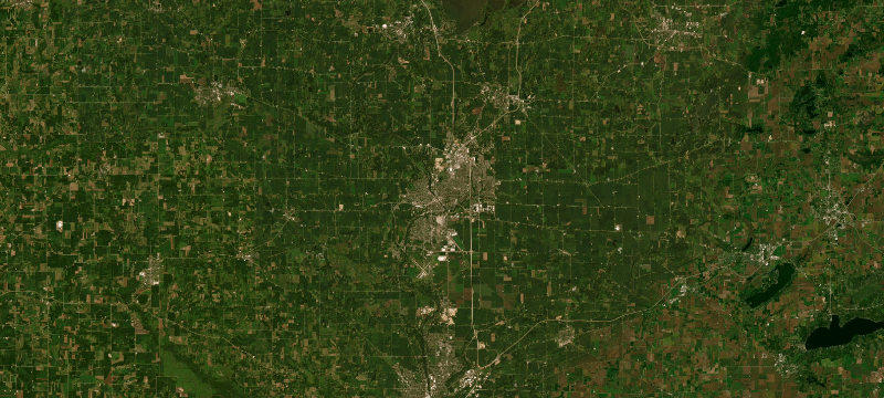 Satellite basemap of the case location