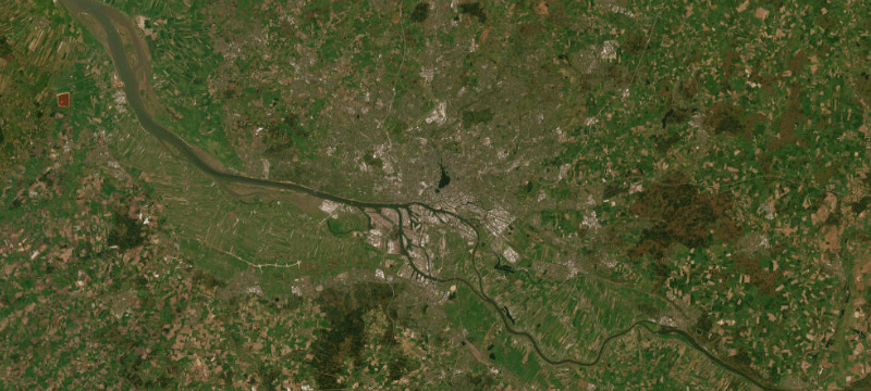 Satellite basemap of the case location