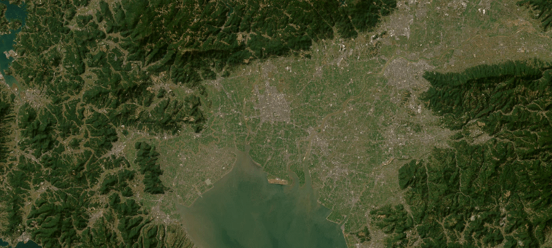 Satellite basemap of the case location
