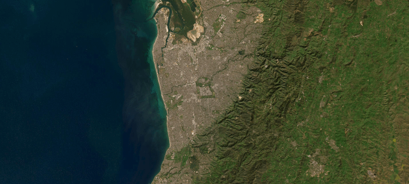 Satellite basemap of the case location