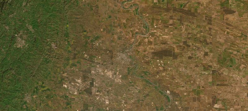 Satellite basemap of the case location