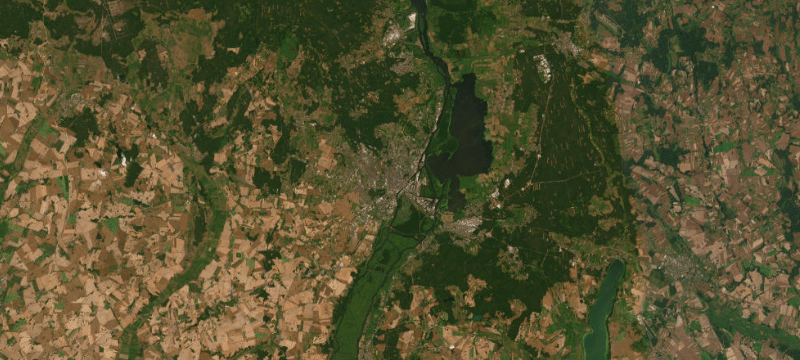 Satellite basemap of the case location