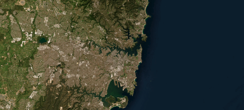 Satellite basemap of the case location