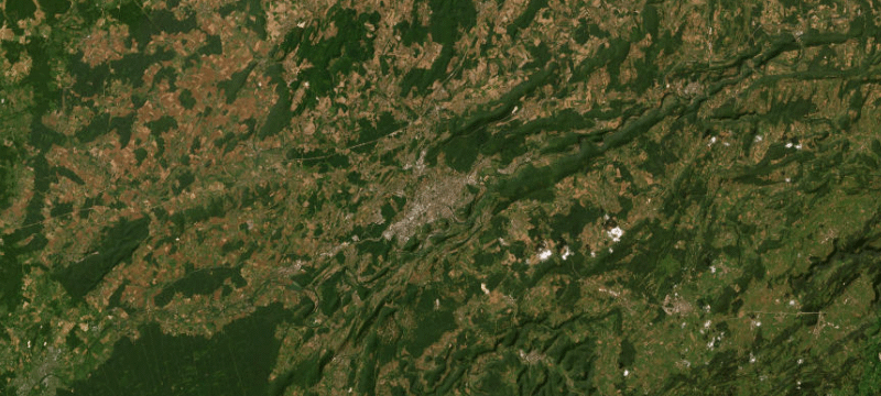 Satellite basemap of the case location