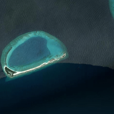 Satellitenansicht .Here Maldives